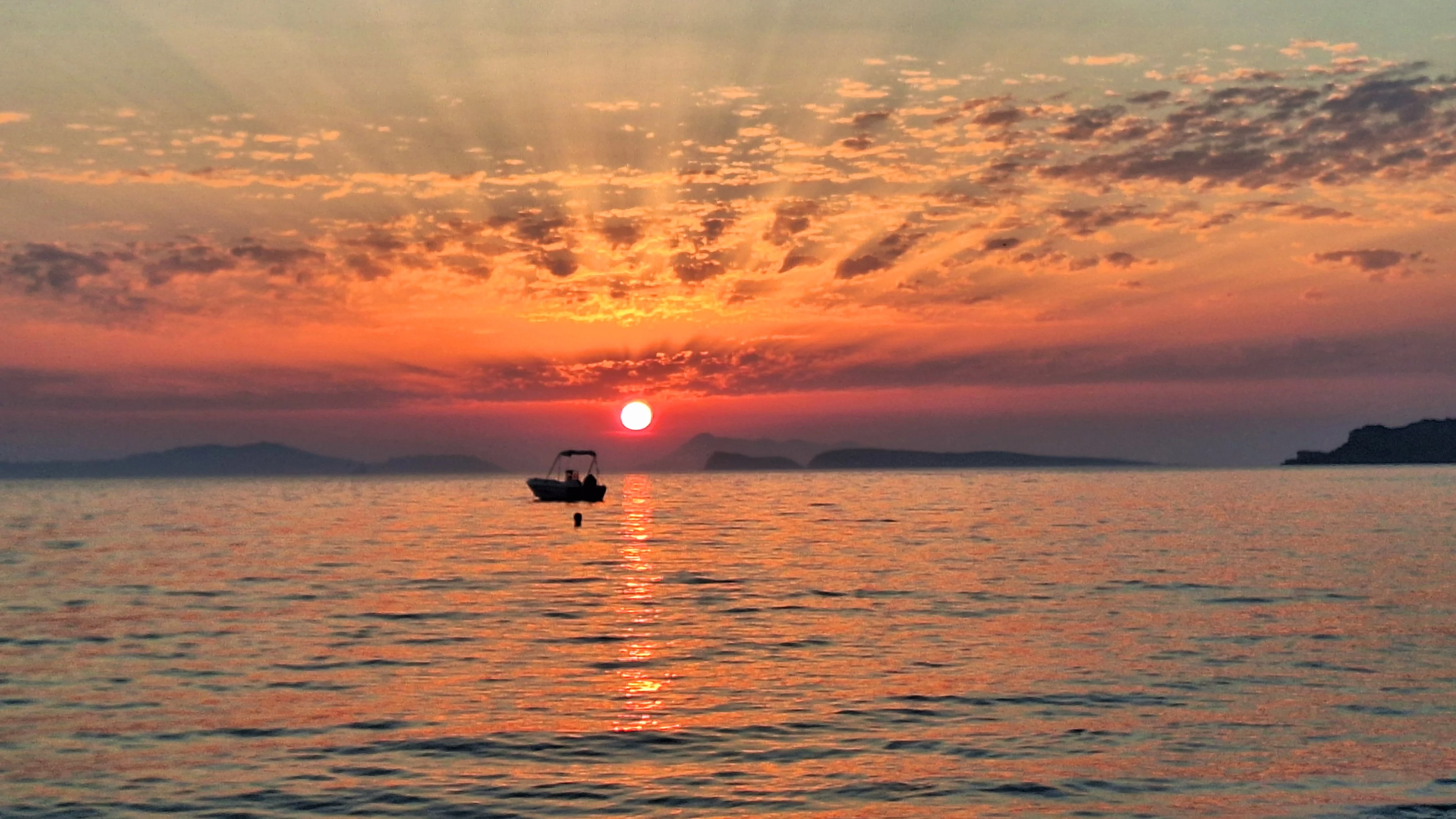 Sunset over the Ionian Sea seen from Arillas, Corfu