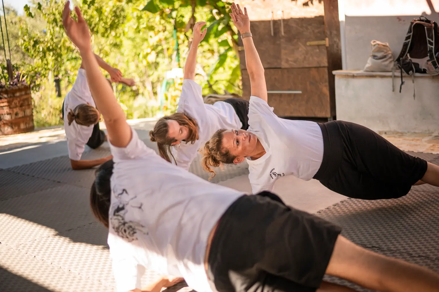 September retreat — students training in conditioning and partner work