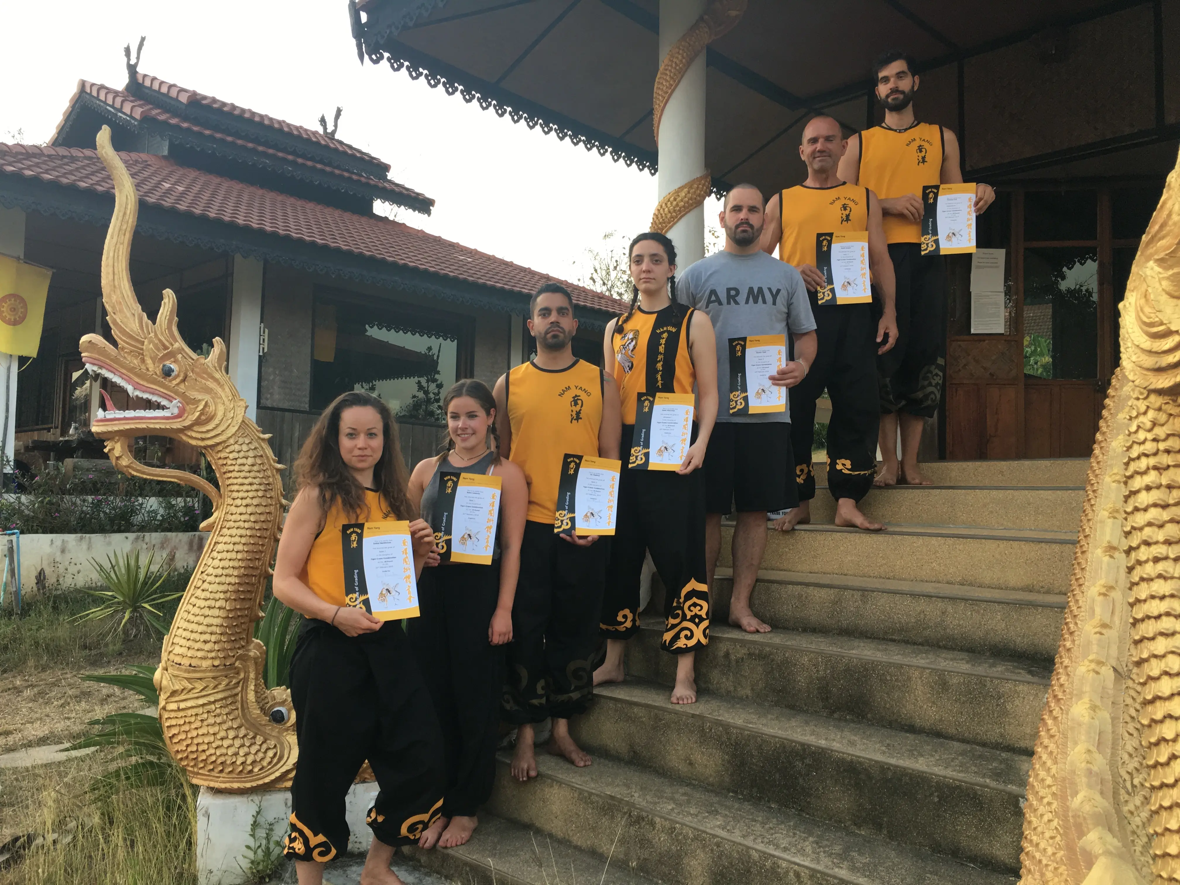 Thomas graduating alongside fellow students at the Nam Yang Instructor Graduation in 2018